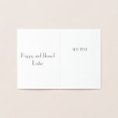 Carte Dorée Joyeux et béni Pâques (Intérieur)