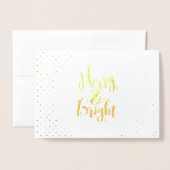 Carte Dorée Joyeux et brillant vacances classiques Typographie (Devant avec enveloppe)