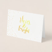 Carte Dorée Joyeux et brillant vacances classiques Typographie (Devant)