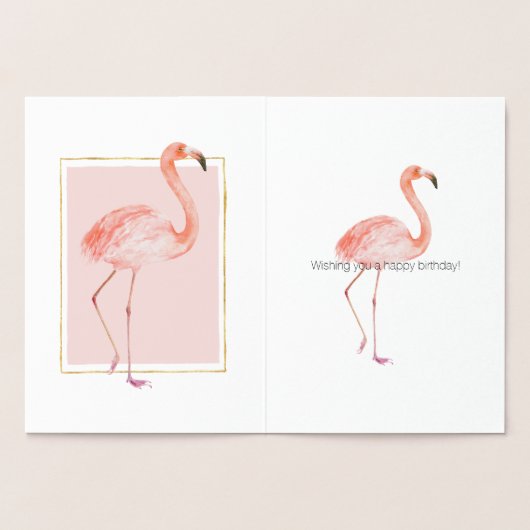 Carte Dorée Joyeux Flamant rose rose (Intérieur)