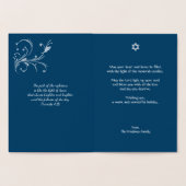 Carte Dorée Joyeux Hanoukka Menorah Vacances Real Argent (Intérieur)