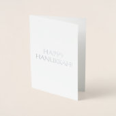Carte Dorée Joyeux Hanoukka, rouge lettres int. - argent / or (Devant)
