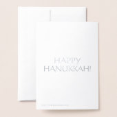 Carte Dorée Joyeux Hanoukka, rouge lettres int. - argent / or (Derrière avec enveloppe)