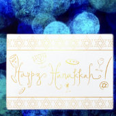 Carte Dorée Joyeux Hanukka