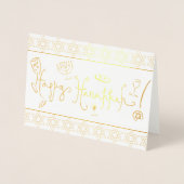 Carte Dorée Joyeux Hanukka (Devant)