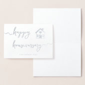 Carte Dorée Joyeux Housiversaire écriture feuille d'argent (Affichage)