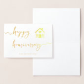 Carte Dorée Joyeux Housiversaire écriture feuille d'or (Affichage)