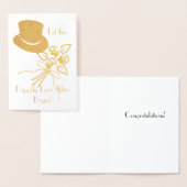 Carte Dorée Joyeux Jour après les fêtes Mariages Gold/Silver (Affichage)