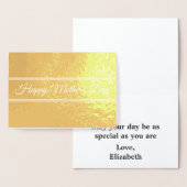 Carte Dorée Joyeux Jour des Mères Gold Élégant Script (Affichage)