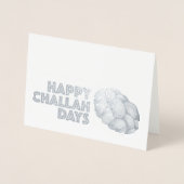 Carte Dorée Joyeux Jours de Challah Pain de Fête Hanoukka Chan (Devant)