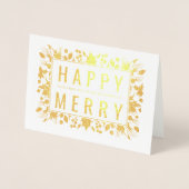 Carte Dorée Joyeux Joyeux Fêtes (Devant)