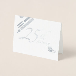 Carte Dorée Joyeux Mod Birds du 25e anniversaire