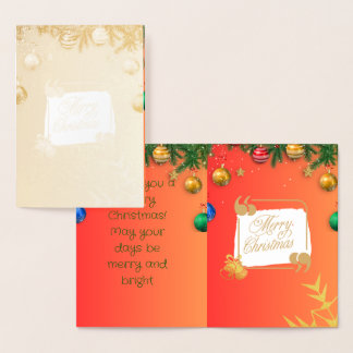 Carte Dorée joyeux noël