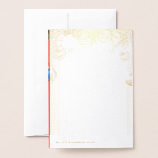 Carte Dorée joyeux noël (Derrière avec enveloppe)