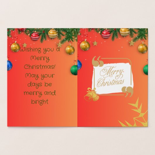 Carte Dorée joyeux noël (Intérieur)