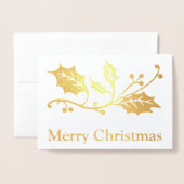 Carte Dorée Joyeux Noël (Devant avec enveloppe)