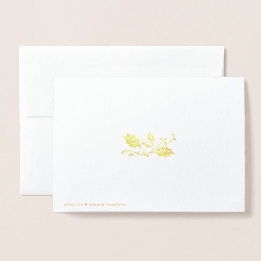 Carte Dorée Joyeux Noël (Derrière avec enveloppe)