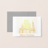 Carte Dorée Joyeux Noël (Devant avec enveloppe)