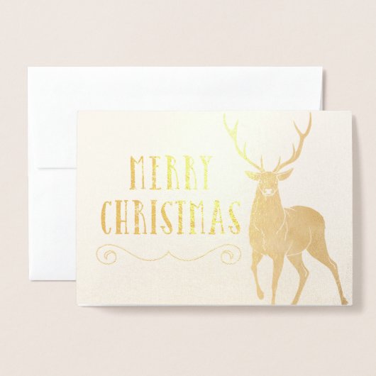 Carte Dorée Joyeux Noël (Devant avec enveloppe)