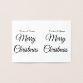 Carte Dorée Joyeux Noël ajouter le nom texte personnalisé cade (Intérieur)