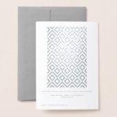 Carte Dorée Joyeux Noël Argent Bonne année Géométrique (Derrière avec enveloppe)