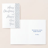 Carte Dorée Joyeux Noël Argent Bonne année Géométrique (Affichage)