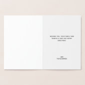 Carte Dorée Joyeux Noël Argent Moderne Reindeer Joyeux Vacance (Intérieur)