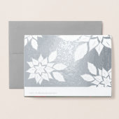 Carte Dorée Joyeux Noël. Cadre Poinsettia Luxe (Derrière avec enveloppe)