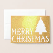 Carte Dorée Joyeux Noël Classic Tree Photo Thème (Devant avec enveloppe)