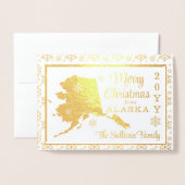 Carte Dorée Joyeux Noël de Alaska State | Photo (Devant avec enveloppe)
