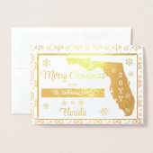 Carte Dorée Joyeux Noël de Florida State | Photo (Devant avec enveloppe)