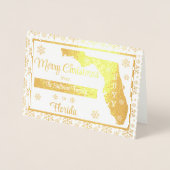 Carte Dorée Joyeux Noël de Florida State | Photo (Devant)