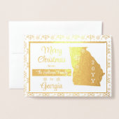 Carte Dorée Joyeux Noël de Georgia State | Photo (Devant avec enveloppe)
