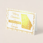 Carte Dorée Joyeux Noël de Georgia State | Photo (Devant)