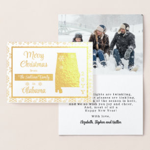 Carte Dorée Joyeux Noël de l'Etat d'Alabama Photo