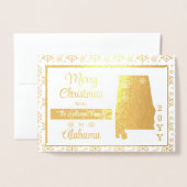 Carte Dorée Joyeux Noël de l'Etat d'Alabama | Photo (Devant avec enveloppe)