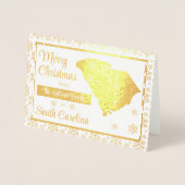 Carte Dorée Joyeux Noël de l'Etat de Caroline du Sud | Photo (Devant)