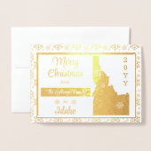 Carte Dorée Joyeux Noël de l'Etat d'Idaho | Photo (Devant avec enveloppe)
