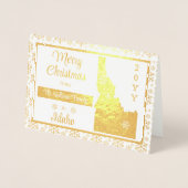 Carte Dorée Joyeux Noël de l'Etat d'Idaho | Photo (Devant)