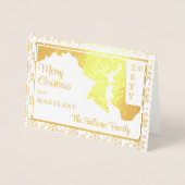 Carte Dorée Joyeux Noël de Maryland State | Photo (Devant)