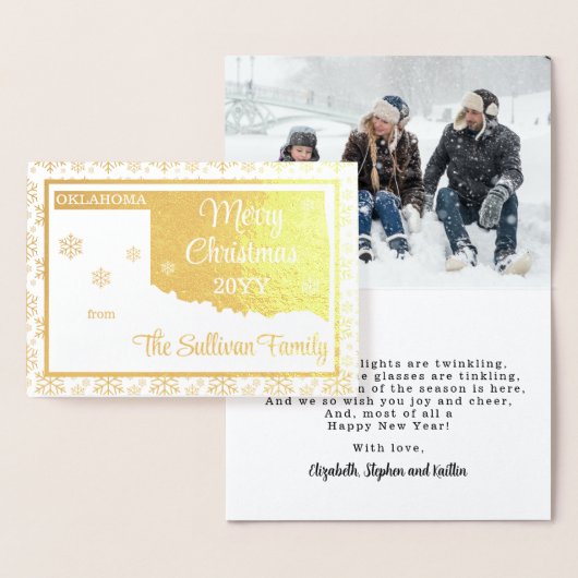 Carte Dorée Joyeux Noël de Oklahoma State Photo (Affichage)