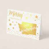 Carte Dorée Joyeux Noël de Washington State Photo (Devant)