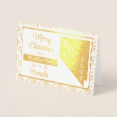 Carte Dorée Joyeux Noël depuis Nevada State Photo (Devant)