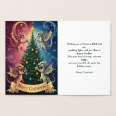 Carte Dorée Joyeux Noël des dragons d'ornement (Intérieur)