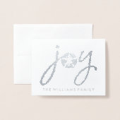 Carte Dorée Joyeux Noël | Dollar de sable argenté (Devant avec enveloppe)