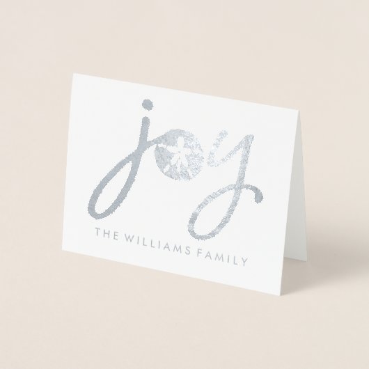 Carte Dorée Joyeux Noël | Dollar de sable argenté (Devant)