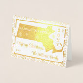 Carte Dorée Joyeux Noël du Massachusetts State | Photo (Devant)