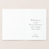 Carte Dorée Joyeux Noël en argent Père Noël Sleigh (Intérieur)