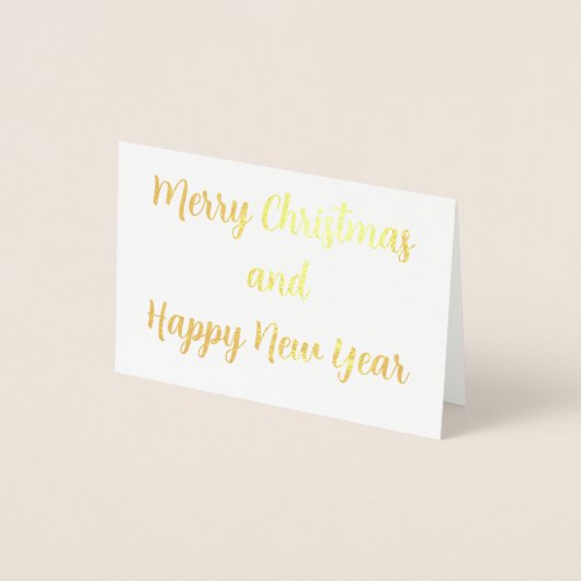 Carte Dorée Joyeux Noël et Bonne Année (Devant)