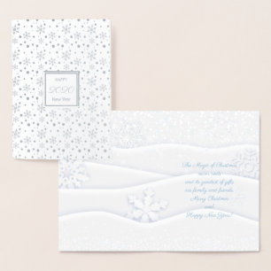 Carte Dorée Joyeux Noël et Bonne Année ! 2022 XMAS Neige
